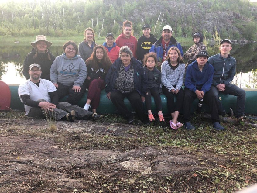 Group photo from Caribou camp in Grandmother's bay.